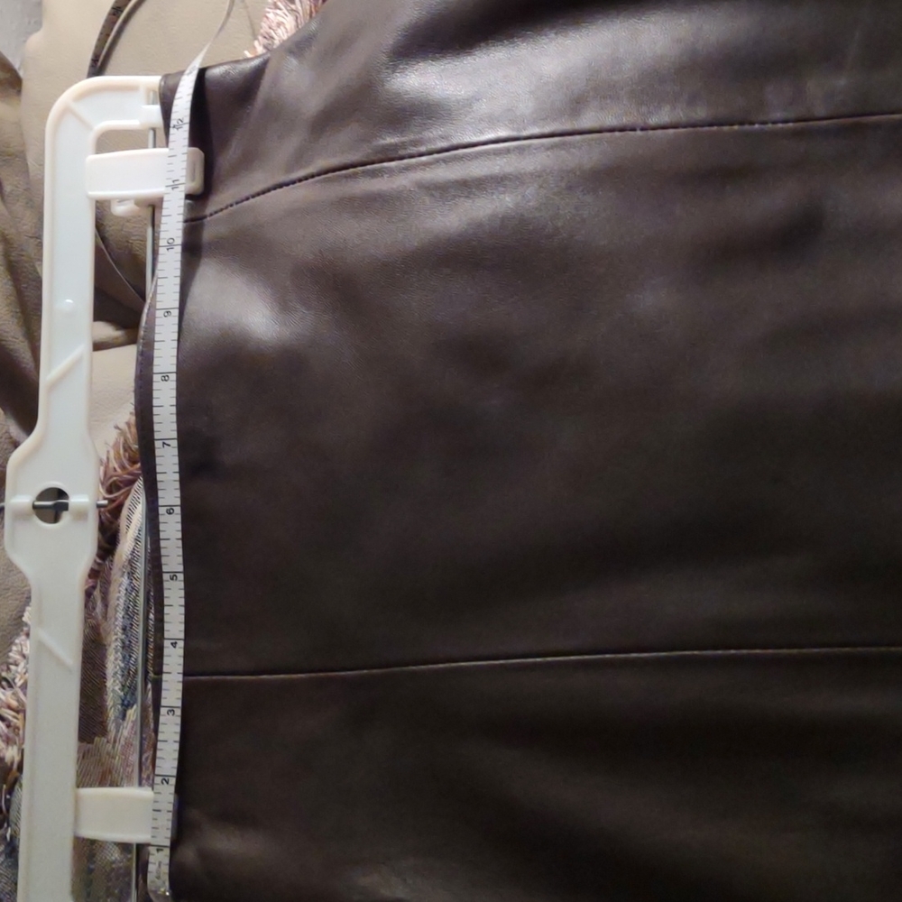 Brown/Olive leather skirt